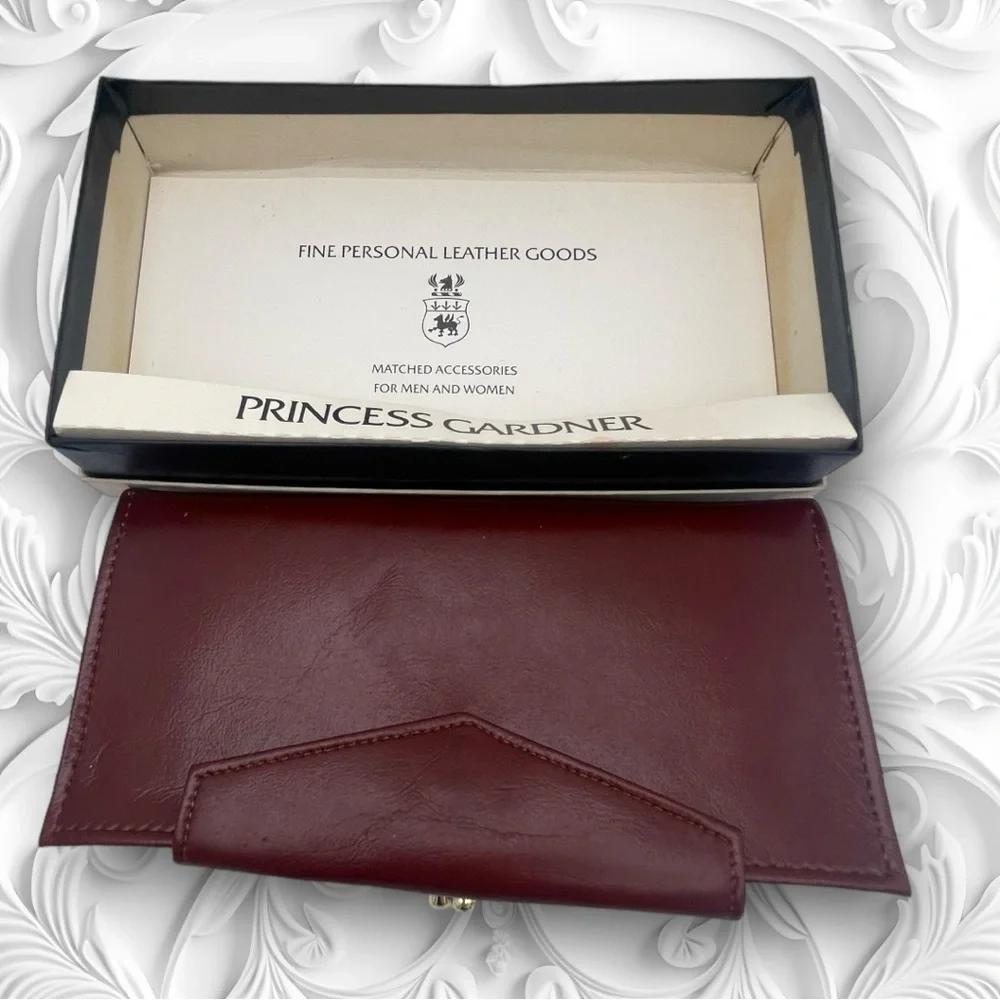 Princess Gardner Vintage NOS Burgundy Leather Long Wallet